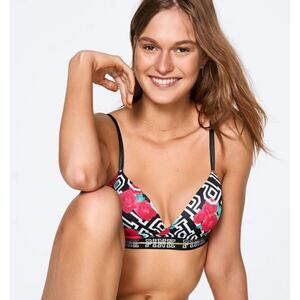 Victoria's Secret Pink Wireless Floral Bra Roses Women's 32A‎